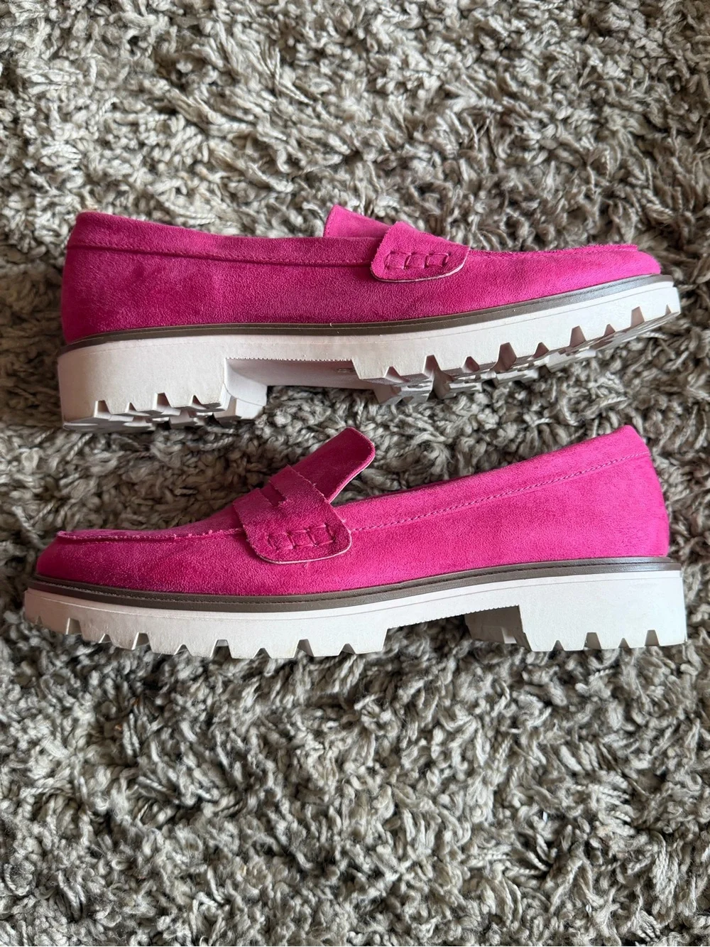 Journee Collection Hot Pink Suede Penny Loafers